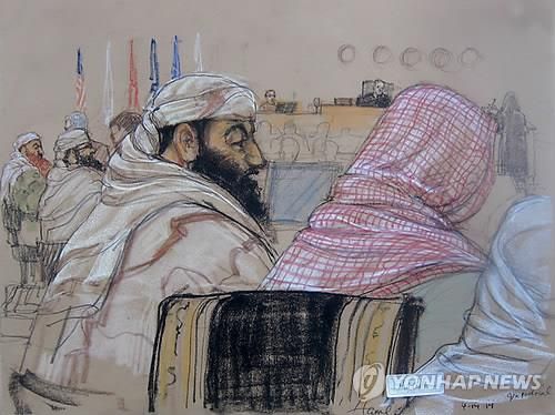 9·11 테러 용의자 군사법원 재판 스케치