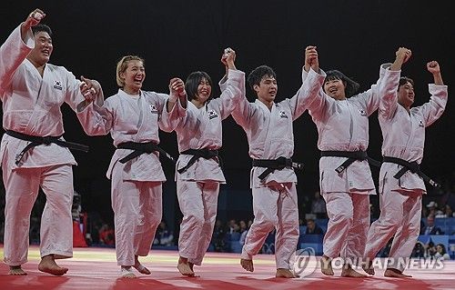 한국 유도, 투혼의 혼성 단체전 동메달