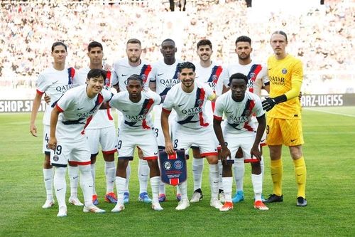 프리 시즌 경기에 출장한 이강인과 PSG 선수단