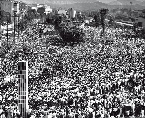 런던올림픽 선수단 귀국 환영식 인파. 1948년 [국가기록원 제공]