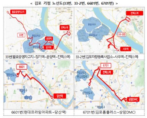 김포 기점 버스 노선도
