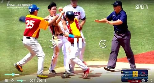 주먹다짐하는 메디나와 김두현