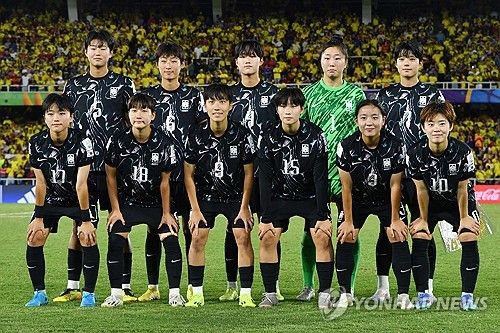 콜롬비아와의 16강전에 나선 한국 선수들