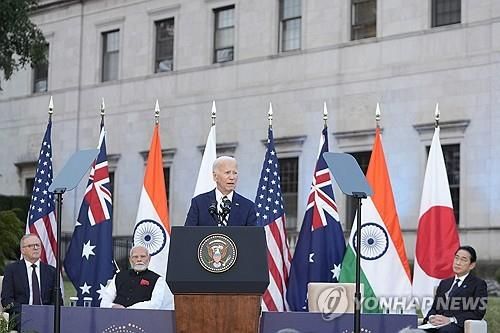 쿼드 정상회의 참석한 정상들