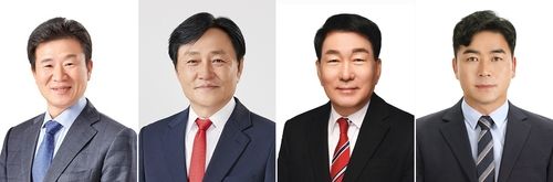 왼쪽부터 한연희·박용철·안상수·김병연 강화군수 후보