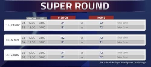 도쿄돔에서 열리는 슈퍼 라운드 일정