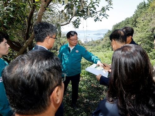 광석골 자연휴양림 조성 예정지 살펴보는 홍남표 창원시장