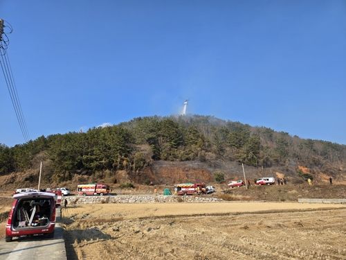 진화 작업하는 산림 당국