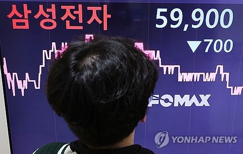 하락한 삼성전자 주가