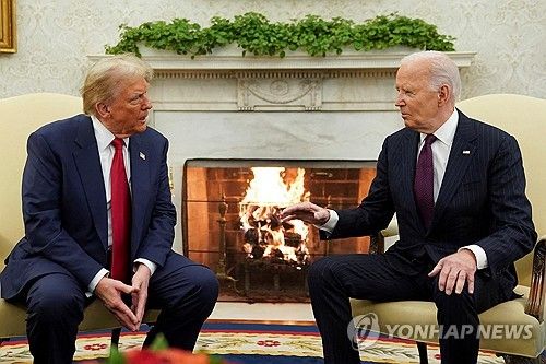 가자지구의 신속한 휴전에는 같은 뜻을 지닌 트럼프 당선인과 바이든 대통령 [로이터 연합뉴스 자료사진. 재판매 및 DB 금지]