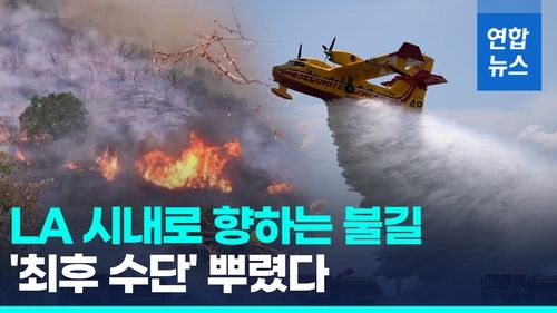 [영상] 바닷물까지 퍼나르는 상황인데…돌풍 탄 LA 산불 '초비상' - 2