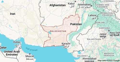 파키스탄과 주변 지역 지도