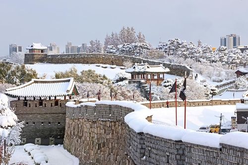 수원화성 설경 [사진/조보희 기자]
