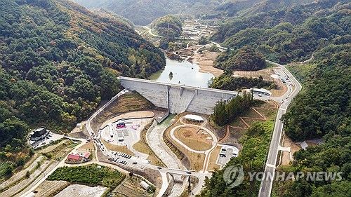 작년 10월 준공된 원주천댐. [원주시 제공.재판매 및 DB 금지]