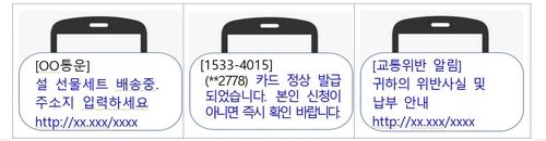 금감원 "설 명절 선물 택배 배송 사칭 스미싱 주의" - 1