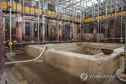 폼페이에서 발굴된 최대 규모 개인 목욕탕