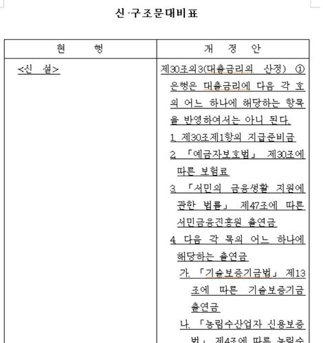 은행법 개정안 주요 내용 