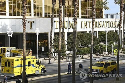 테슬라 트럭이 폭발한 미국 라스베이거스의 트럼프호텔