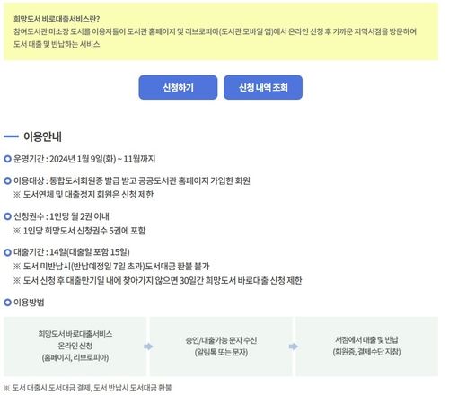 희망도서 바로대출서비스