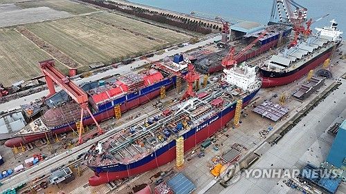 중국 장쑤성 타이창의 조선소