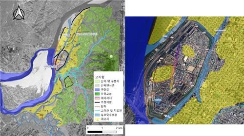 왕도 한성의 옛 지형 복원 자료