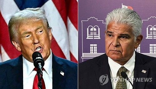 트럼프 미 대통령(왼쪽)과 물리노 파나마 대통령