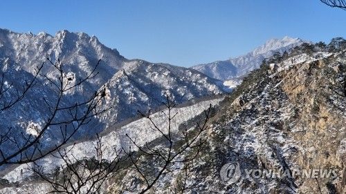 '한파 조심하세요'…눈 쌓인 강원산지