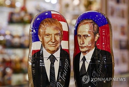 트럼프, 푸틴 그린 러시아 마트료시카 인형