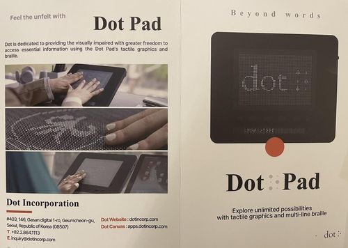 세계 최초 이미지 점자 번역기인 '닷 패드'
