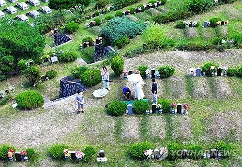 영락공원묘지 성묘하는 광주 시민들