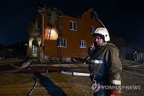 랴잔주 드론 공격으로 파괴된 주택