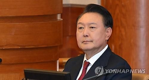 헌법재판소 탄핵심판 출석한 윤석열 대통령