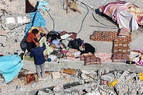 폐허가 된 가자지구 자발리아 난민촌