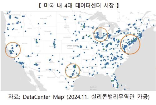 미국 내 4대 데이터센터 시장