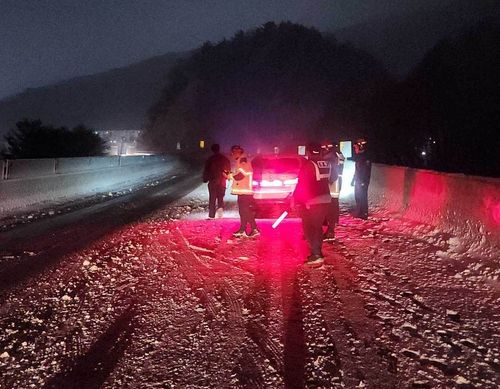 정선 사북읍 고립 차량