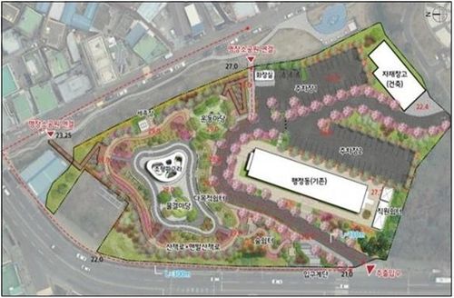 부산 명장정수장 통합사업소 터 공원화 사업 조감도