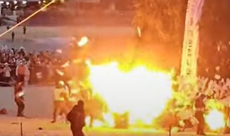 지난해 열린 달집태우기 행사에서 점화 순간 발생한 폭발