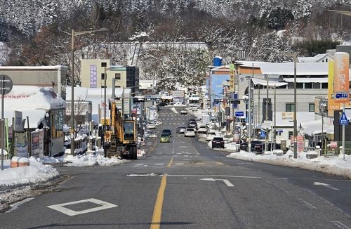제설작업 후 임실군 도로