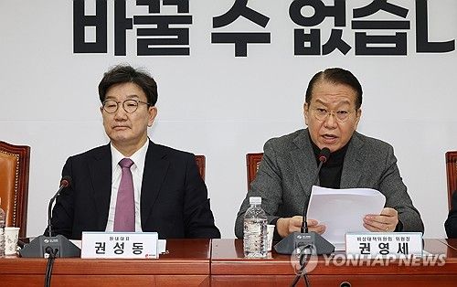 비상대책위원 회의에서 발언하는 권영세 비대위원장