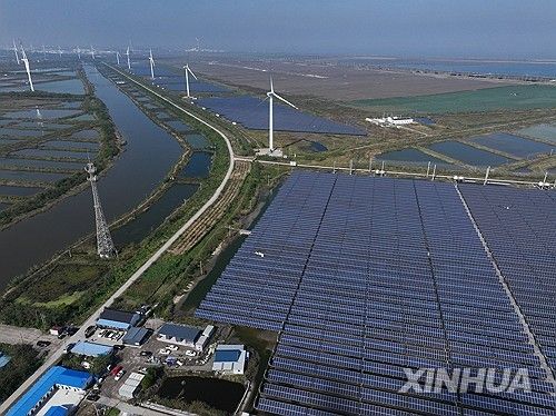 중국 동부 장쑤성 루둥 태양광 발전 프로젝트