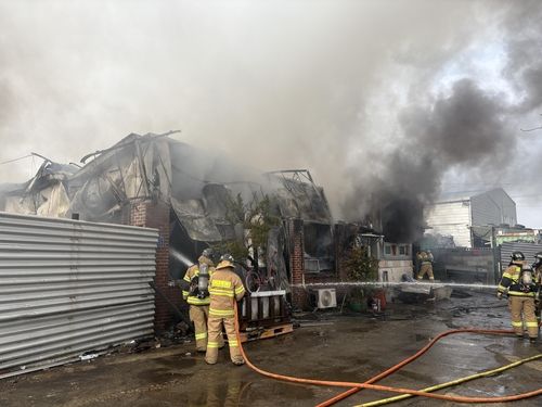 차량용 배터리 보관 창고 화재