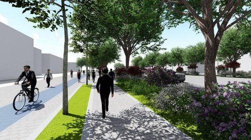 보행자 중심 도로 이미지