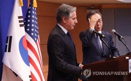 발언하는 블링컨 미 국무장관