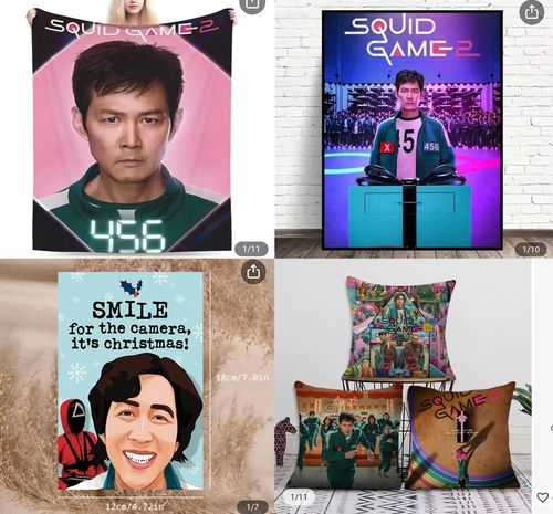 테무·알리익스프레스 등에서 판매 중인 오겜2 불법 굿즈