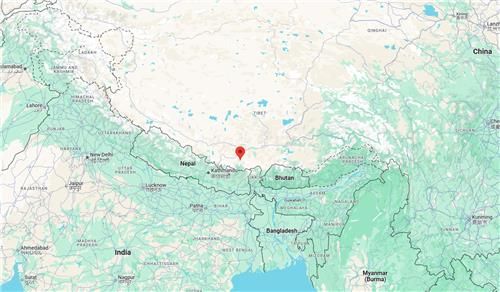 7일 오전 지진 발생한 중국 시짱티베트자치구 지역