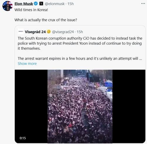 일론 머스크가 6일(현지시간) 엑스에 올린 글