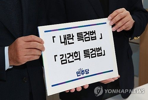 '내란특검법, 김건희특검법' 제출하는 민주당