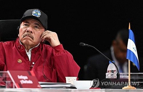 지난해 12월 베네수엘라에서 열린 행사에 참석한 다니엘 오르테가 니카라과 대통령 