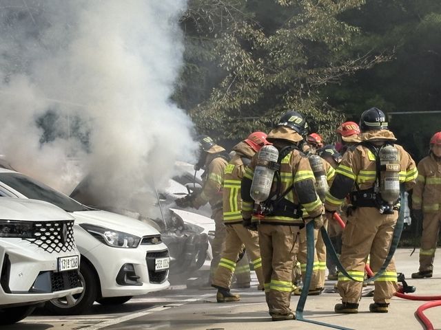 대전 국정자원 옥외주차장서 차량 화재
