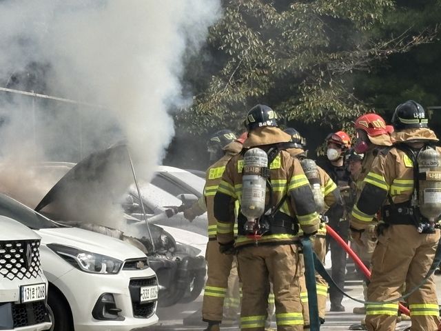 대전 국정자원 옥외주차장서 차량 화재